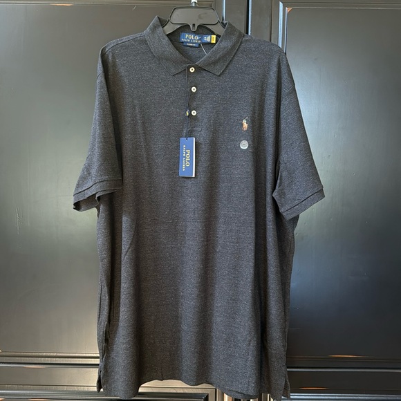 *NEW WITH TAGS* GREY CHAMBRAY 100% COTTON POLO BY RALPH LAUREN Size XXL - Picture 1 of 9